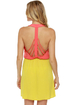 LULUS Exclusive Back Beauty Coral and Chartreuse Dress